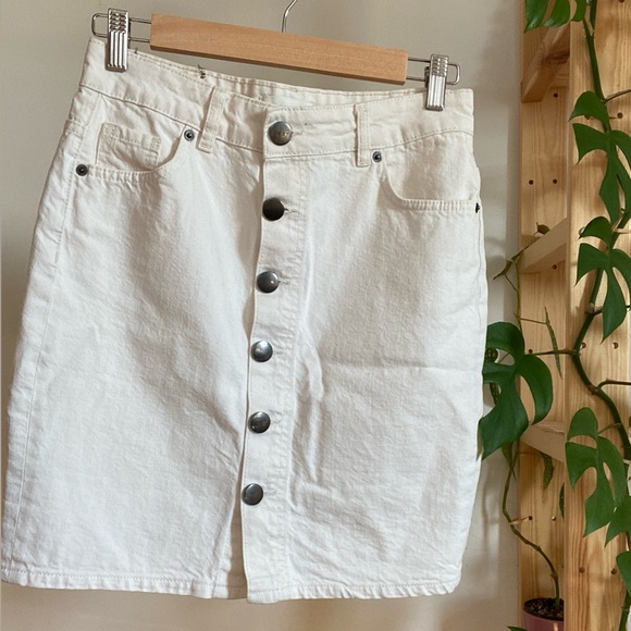 Just Female off-white button-down pencil skirt - Picture 3 of 4